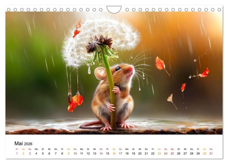 Produktbild: Regen? Na und! M&auml;use (Wandkalender 2026 DIN A4 quer), CALVENDO Monatskalender
