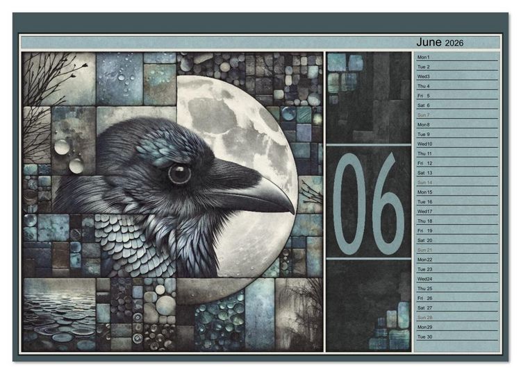 Produktbild: Crows. Shades of the Unseen. Art. (Desk Calendar 2026 DIN A5 landscape), CALVENDO 12 Month DeskCalendar