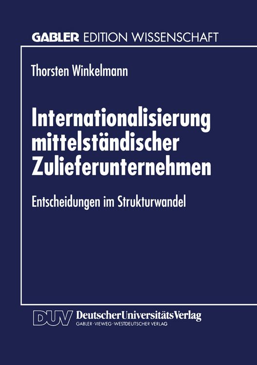 Produktbild: Internationalisierung mittelst&auml;ndischer Zulieferunternehmen