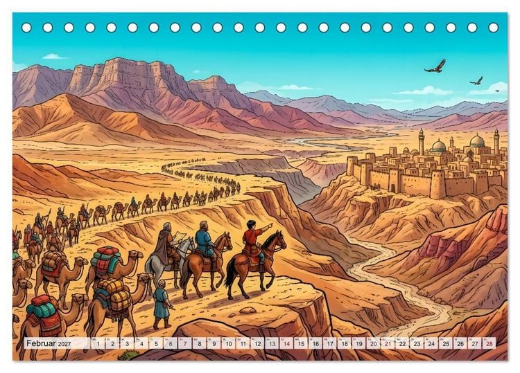 Produktbild: Marco Polo - Die gro&szlig;e Reise nach Osten (Tischkalender 2027 DIN A5 quer), CALVENDO Monatskalender