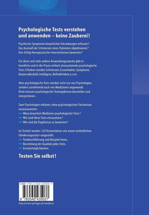 Produktbild: Psychologische Tests f&uuml;r Mediziner