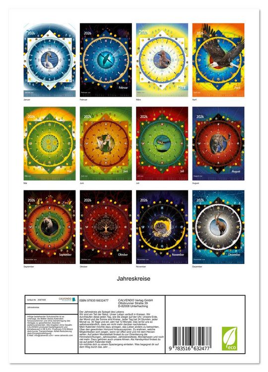 Produktbild: Jahreskreise (Wandkalender 2026 DIN A4 hoch), CALVENDO Monatskalender