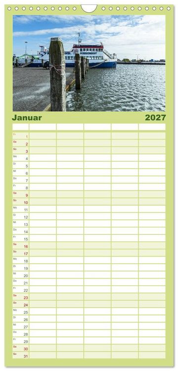 Produktbild: Familienplaner 2027 - Ameland Wundersch&ouml;ne Insel mit 5 Spalten (Wandkalender, 21 x 45 cm) CALVENDO