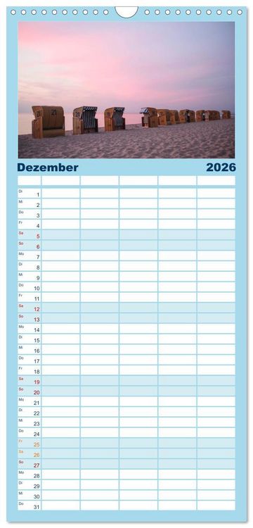 Produktbild: Familienplaner 2026 - Osteeinsel Poel mit 5 Spalten (Wandkalender, 21 x 45 cm) CALVENDO