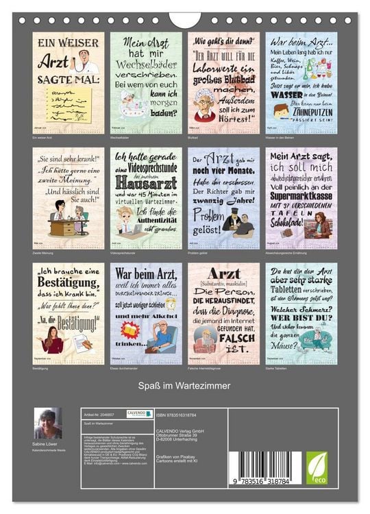 Produktbild: Spa&szlig; im Wartezimmer (Wandkalender 2026 DIN A4 hoch), CALVENDO Monatskalender