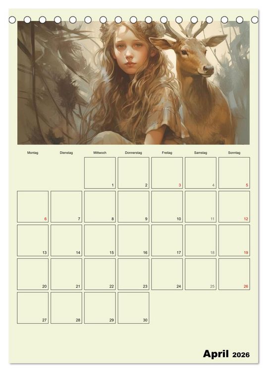 Produktbild: Im Zauberwald. Mystische Fabelwesen (Tischkalender 2026 DIN A5 hoch), CALVENDO Monatskalender