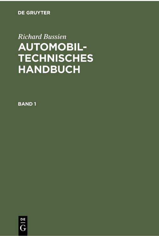 Produktbild: Richard Bussien: Automobiltechnisches Handbuch. Band 1