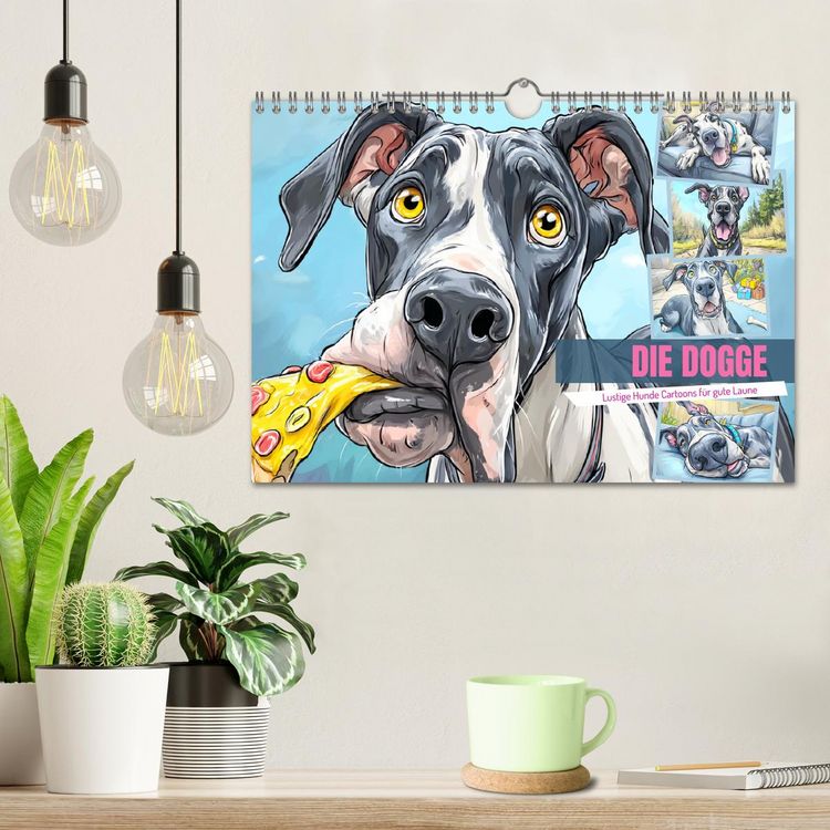 Produktbild: Die Dogge. Lustige Hunde Cartoons f&uuml;r gute Laune (Wandkalender 2026 DIN A4 quer), CALVENDO Monatskalender