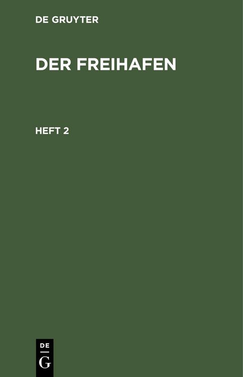 Produktbild: Der Freihafen. Heft 2