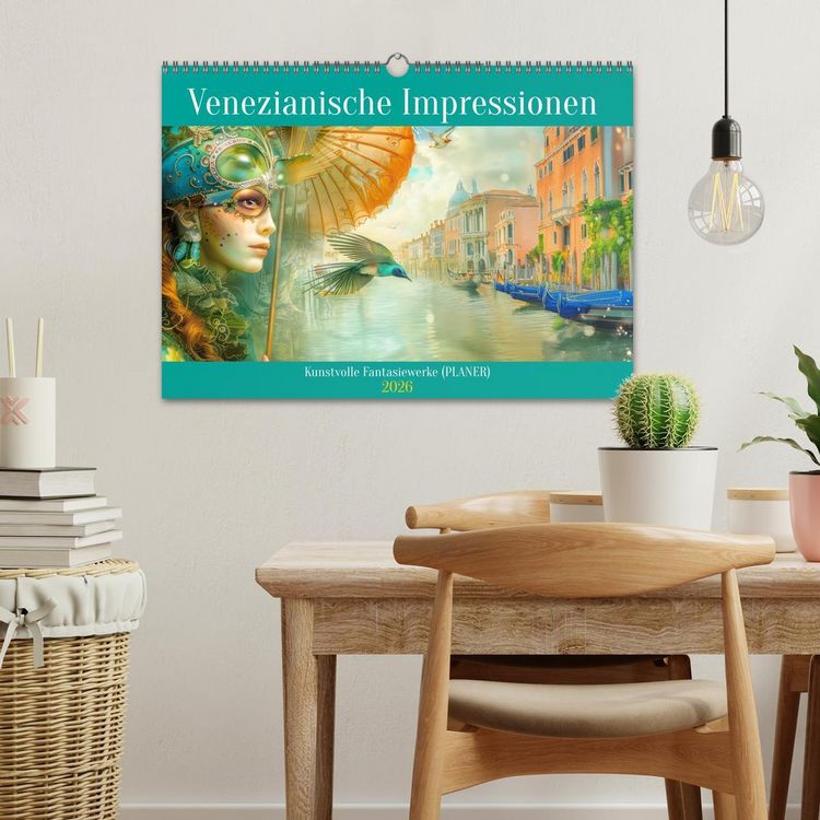 Produktbild: Venezianische Impressionen - Kunstvolle Fantasiewerke (PLANER) (Wandkalender 2026 DIN A3 quer), CALVENDO Monatskalender