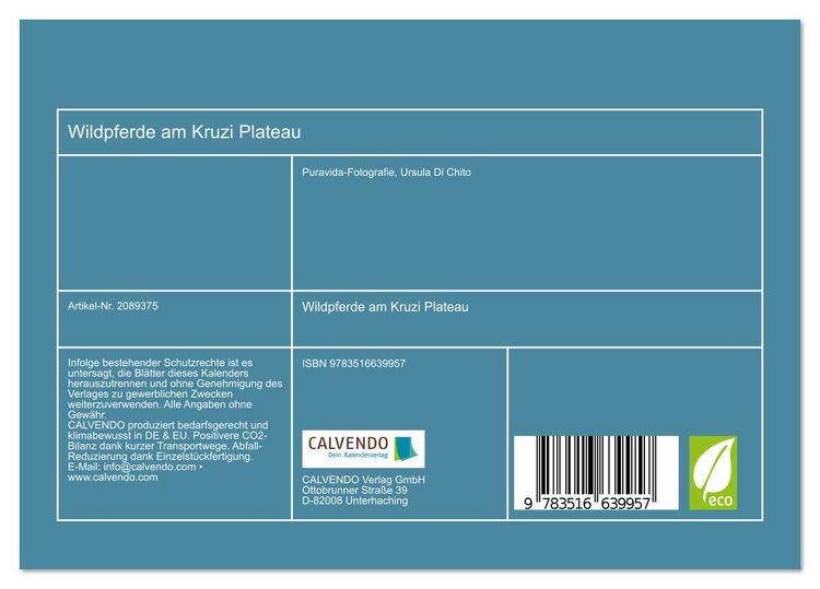 Produktbild: Wildpferde am Kruzi Plateau (Tischkalender 2026 DIN A5 quer), CALVENDO Monatskalender