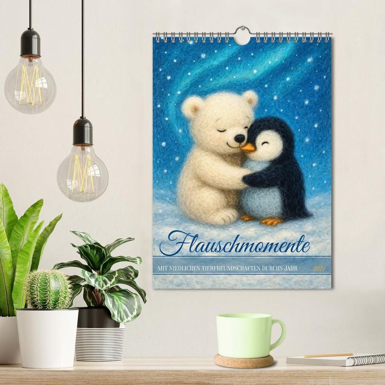 Produktbild: Flauschmomente - Mit niedlichen Tierfreundschaften durchs Jahr (Wandkalender 2027 DIN A4 hoch), CALVENDO Monatskalender