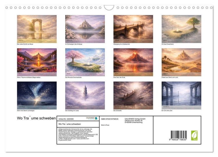 Produktbild: Wo Träume schweben (Wandkalender 2027 DIN A3 quer), CALVENDO Monatskalender