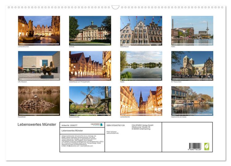 Produktbild: Lebenswertes M&uuml;nster (Wandkalender 2026 DIN A2 quer), CALVENDO Monatskalender