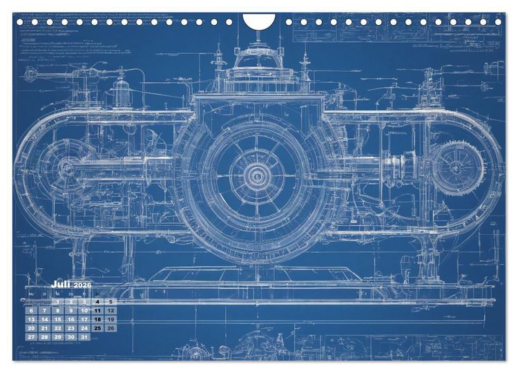 Produktbild: Steampunk - Blaupausen (Wandkalender 2026 DIN A4 quer), CALVENDO Monatskalender