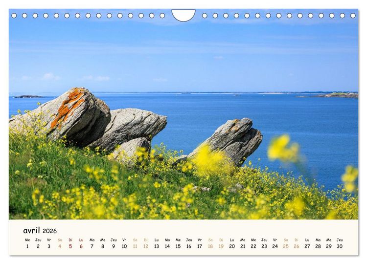 Produktbild: Rochers et mer (Calendrier mural 2026 DIN A4 vertical), CALVENDO calendrier mensuel