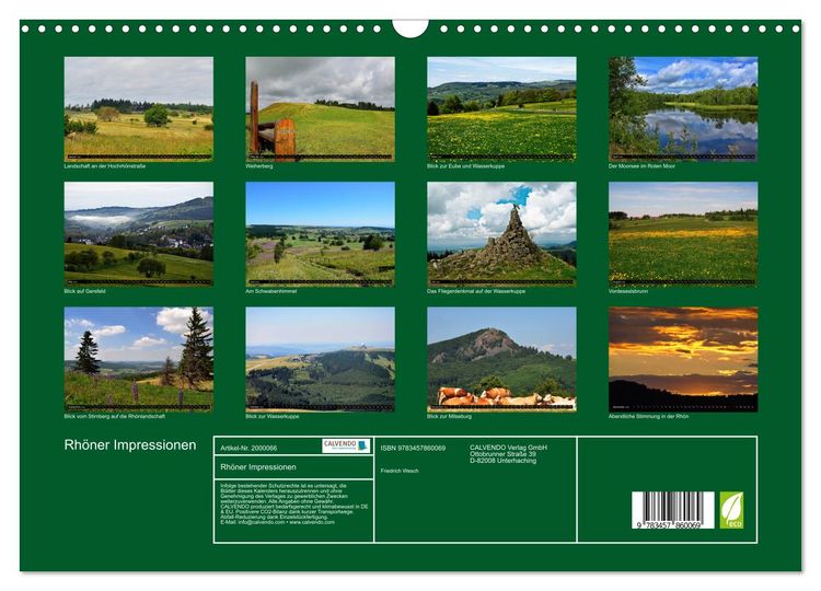 Produktbild: Rh&ouml;ner Impressionen (Wandkalender 2026 DIN A3 quer), CALVENDO Monatskalender