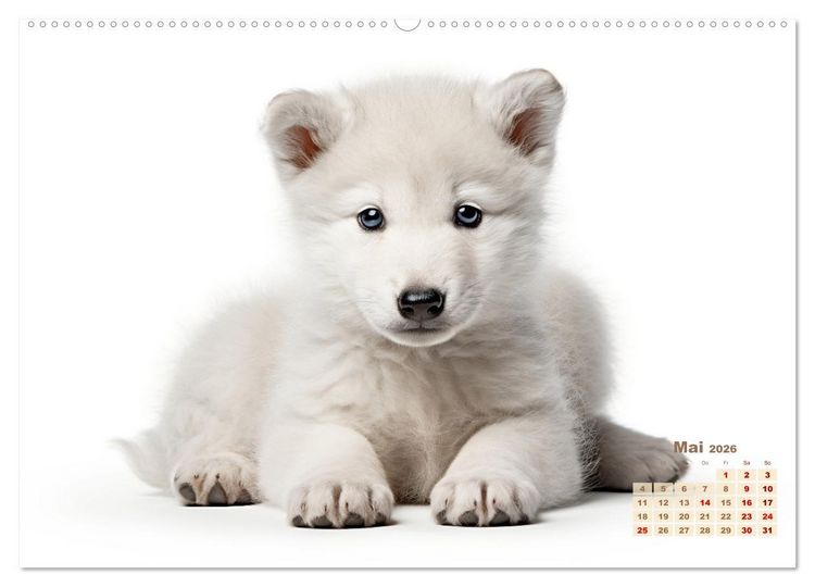 Produktbild: Wei&szlig;e Tierwelt (Wandkalender 2026 DIN A2 quer), CALVENDO Monatskalender