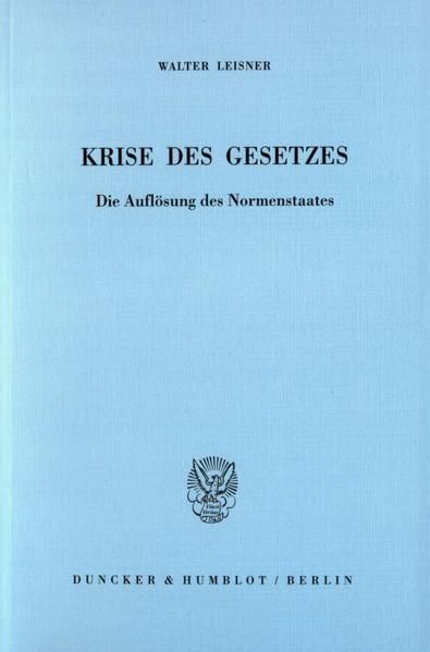 Produktbild: Krise des Gesetzes.
