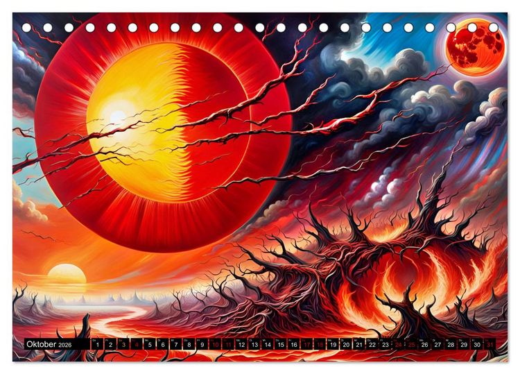 Produktbild: Zukunftsvisionen Wenn die Sonne zum Feind wird (Tischkalender 2026 DIN A5 quer), CALVENDO Monatskalender