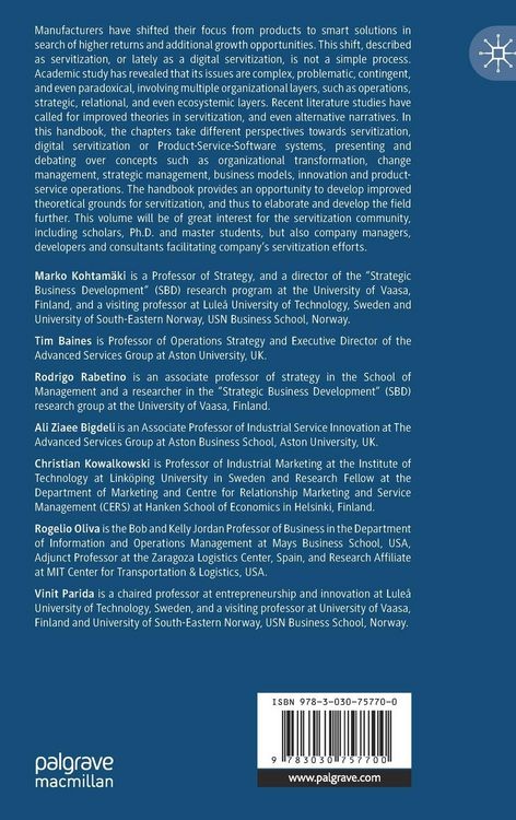Produktbild: The Palgrave Handbook of Servitization