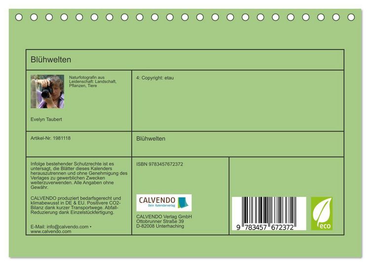 Produktbild: Bl&uuml;hwelten (Tischkalender 2026 DIN A5 quer), CALVENDO Monatskalender