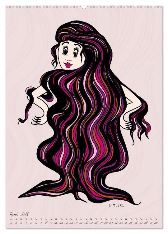 Produktbild: Die HAIRSTYLAS Trendfrisuren (hochwertiger Premium Wandkalender 2026 DIN A2 hoch), Kunstdruck in Hochglanz