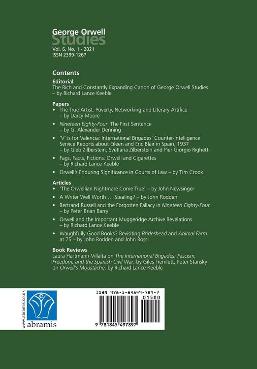 Produktbild: George Orwell Studies Vol 6 No 1