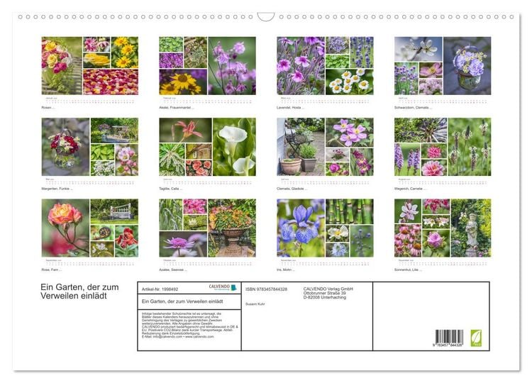 Produktbild: Ein Garten, der zum Verweilen einl&auml;dt (Wandkalender 2026 DIN A2 quer), CALVENDO Monatskalender