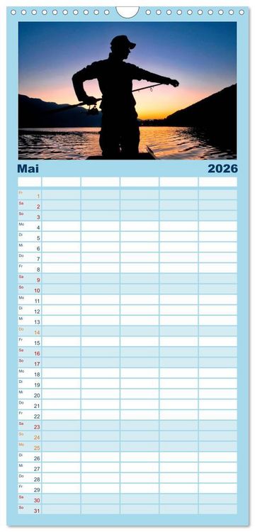 Produktbild: Familienplaner 2026 - Angeln - meine Leidenschaft mit 5 Spalten (Wandkalender, 21 x 45 cm) CALVENDO