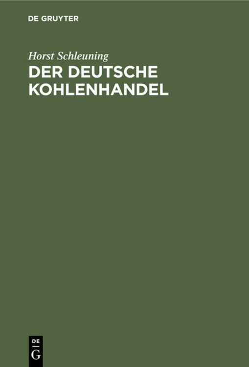 Produktbild: Der deutsche Kohlenhandel