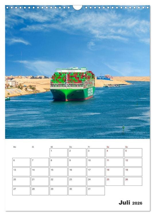 Produktbild: Suezkanal - Urlaubsplaner (Wandkalender 2026 DIN A3 hoch), CALVENDO Monatskalender