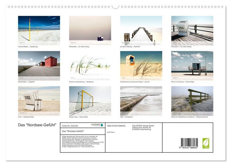 Produktbild: Das "Nordsee-Gef&uuml;hl" (hochwertiger Premium Wandkalender 2026 DIN A2 quer), Kunstdruck in Hochglanz