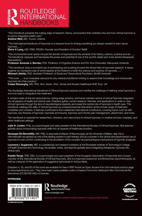 Produktbild: The Routledge International Handbook of Clinical Hypnosis