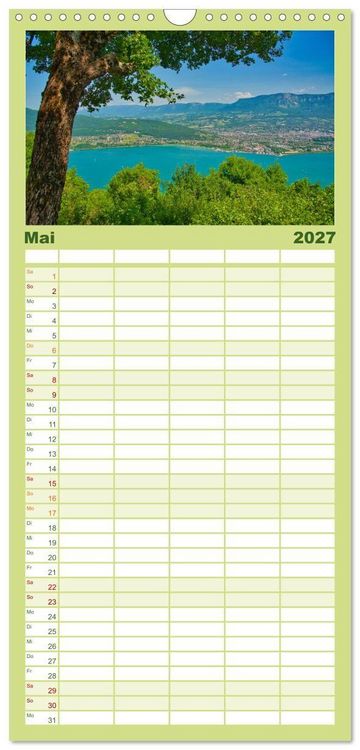 Produktbild: Familienplaner 2027 - Frankreichs Natursch&ouml;nheiten mit 5 Spalten (Wandkalender, 21 x 45 cm) CALVENDO