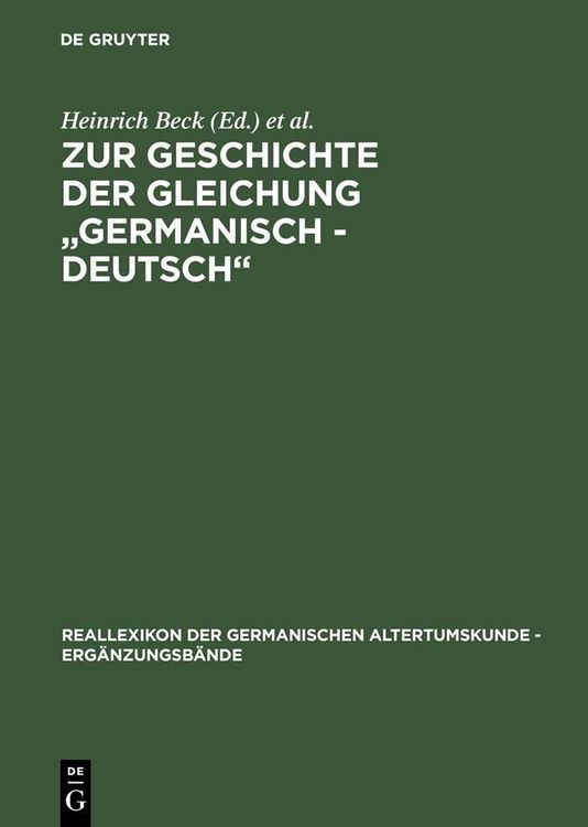 Produktbild: Zur Geschichte der Gleichung "germanisch - deutsch"