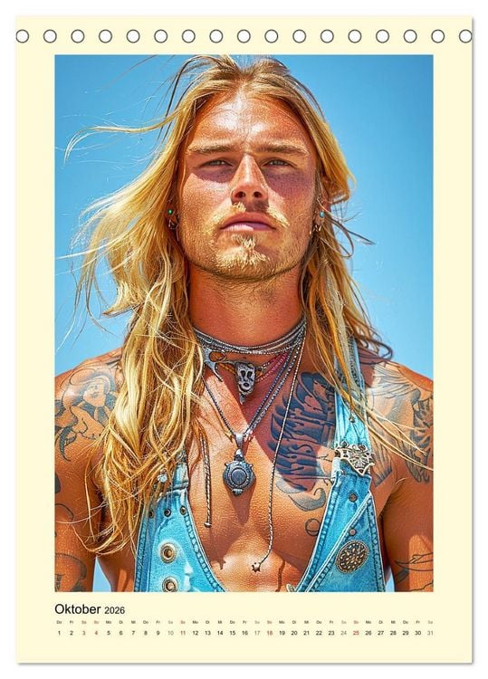 Produktbild: Ungez&auml;hmte Freiheit. Coole Jungs im Boho-Stil (Tischkalender 2026 DIN A5 hoch), CALVENDO Monatskalender