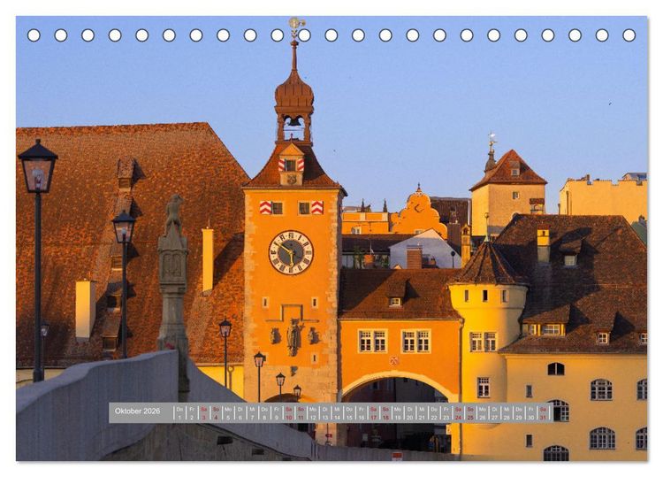 Produktbild: Regensburg Mittelalterliche Stadt mit Flair an der Donau (Tischkalender 2026 DIN A5 quer), CALVENDO Monatskalender