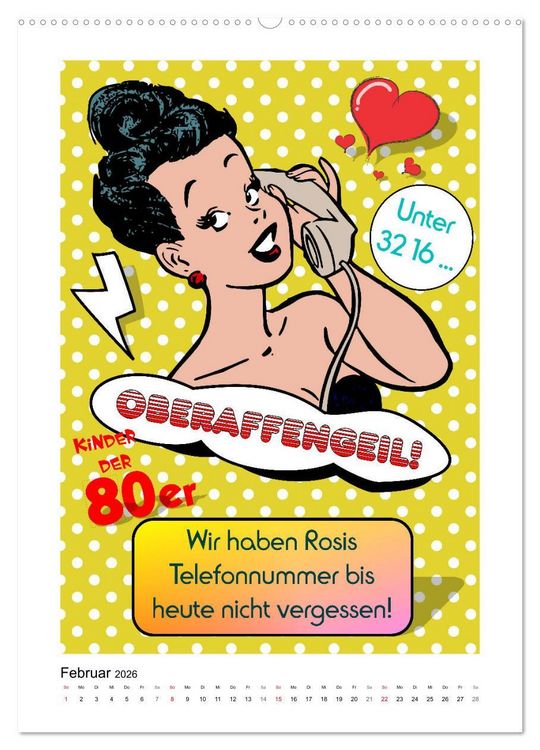 Produktbild: Die coolen 80er. Sch&ouml;n war die Zeit! (hochwertiger Premium Wandkalender 2026 DIN A2 hoch), Kunstdruck in Hochglanz