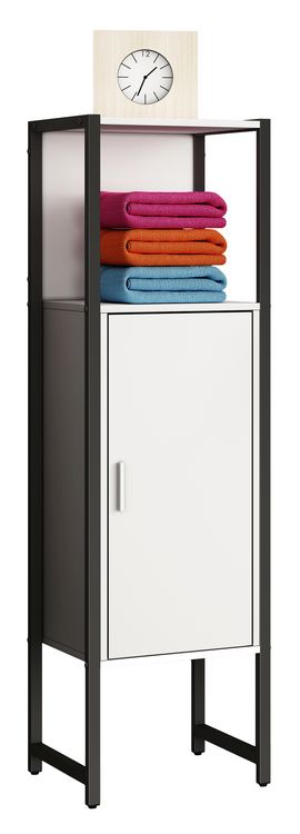 Produktbild: Holz Metall Badm&ouml;bel Midischrank Badschrank Edino