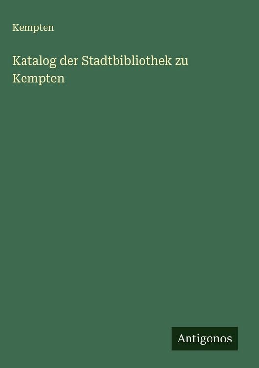 Produktbild: Katalog der Stadtbibliothek zu Kempten
