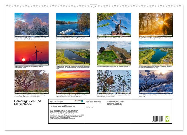 Produktbild: Hamburg: Vier- und Marschlande (Wandkalender 2026 DIN A2 quer), CALVENDO Monatskalender