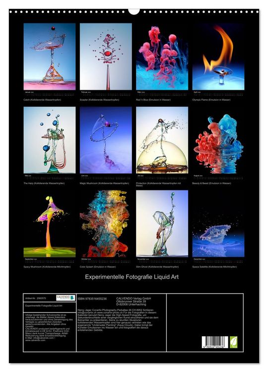 Produktbild: Experimentelle Fotografie Liquid Art (Wandkalender 2026 DIN A2 hoch), CALVENDO Monatskalender