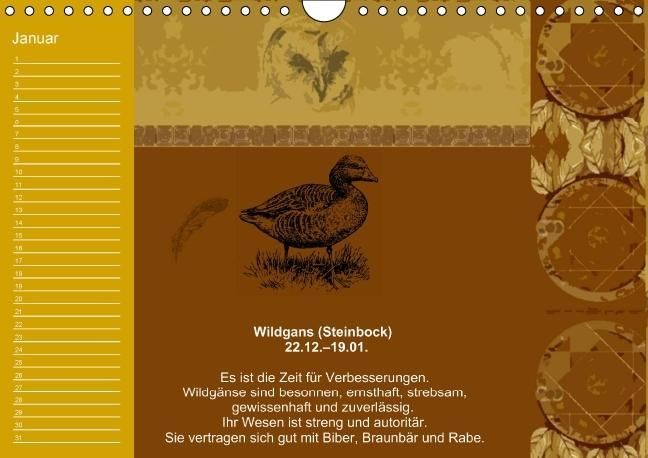 Produktbild: Indianisches Horoskop / Geburtstagskalender (Wandkalender immerw&auml;hrend DIN A4 quer)