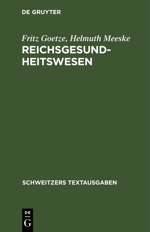 Produktbild: Reichsgesundheitswesen
