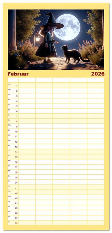 Produktbild: Familienplaner 2026 - Hexenwelten: Ein Jahr voller Magie und Mysterien mit 5 Spalten (Wandkalender, 21 x 45 cm) CALVENDO