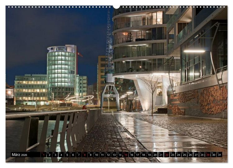 Produktbild: Mein Hamburg - Am sch&ouml;nsten bei Nacht (hochwertiger Premium Wandkalender 2026 DIN A2 quer), Kunstdruck in Hochglanz