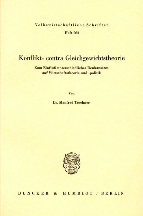 Produktbild: Konflikt- contra Gleichgewichtstheorie.