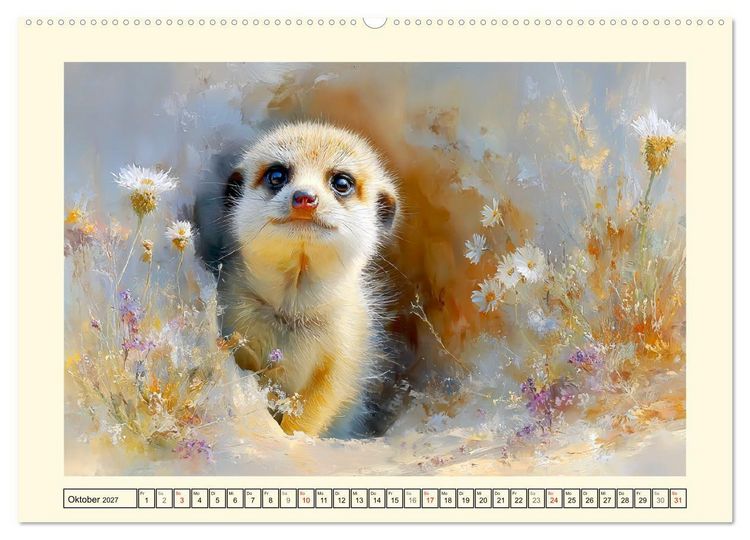 Produktbild: Erdm&auml;nnchen. Kleine Helden der Savanne (hochwertiger Premium Wandkalender 2027 DIN A2 quer), Kunstdruck in Hochglanz