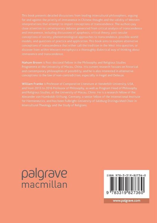 Produktbild: Transcendence, Immanence, and Intercultural Philosophy